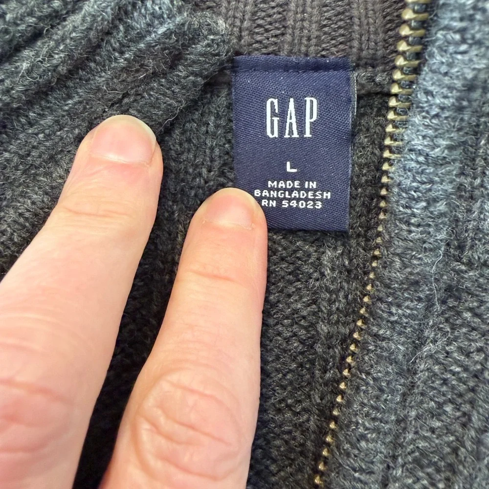 GAP Holiday 2003 Lambs' Wool Pullover Quarter Zip Ribbed Sweater / large